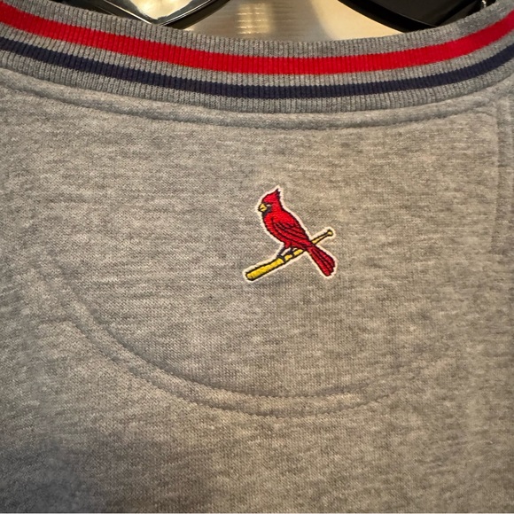 VTG St Louis Cardinals Sweatshirt 2XL Gray Striped Sleeve Stitched Lee Sport - Picture 7 of 8